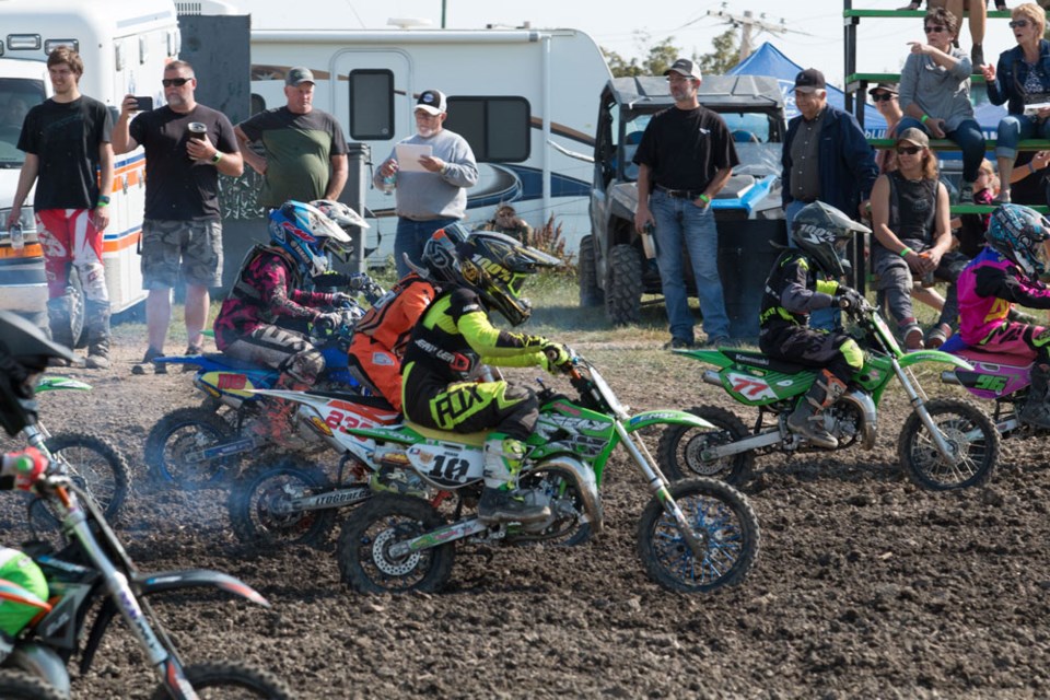 The 65cc class competed at the motocross event in Carlyle on the weekend. 