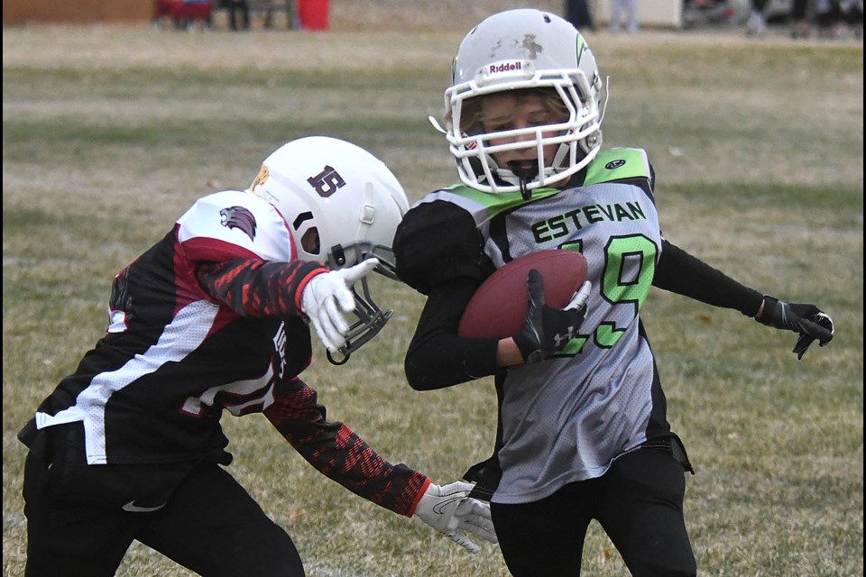The Estevan Coldwell Banker Choice Real Estate U12 Chargers faced the Moose Jaw Lions in the league final Saturday night in Moose Jaw. 