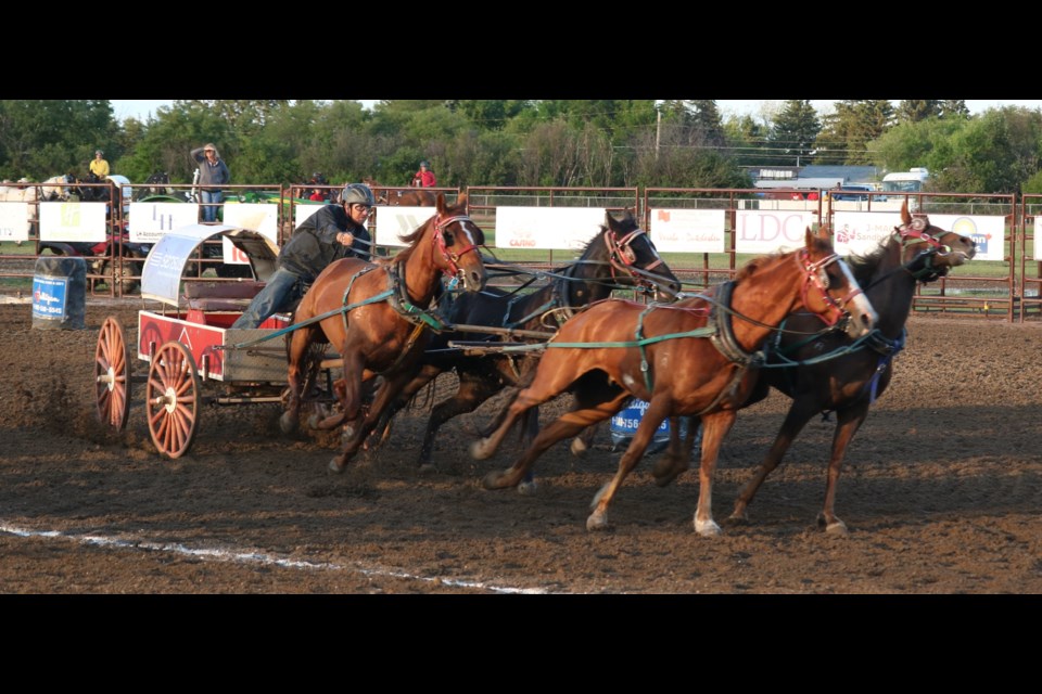 Cody Leach pushes Sensus Professional Chartered Accountants wagon onto the track.