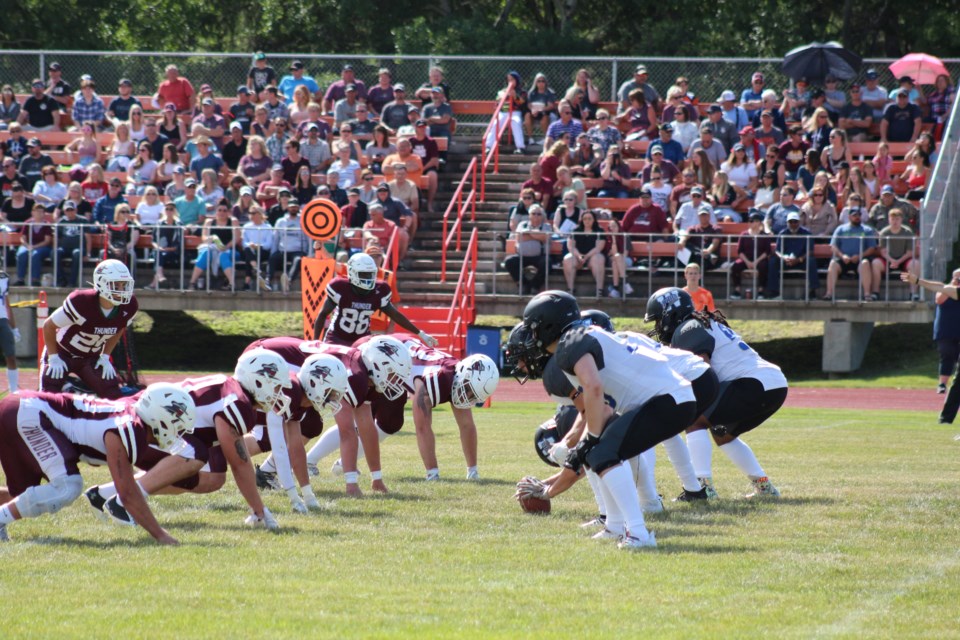 The Regina Thunder took on the Winnipeg Rifles in a preseason CJFL game on Saturday, August 6.