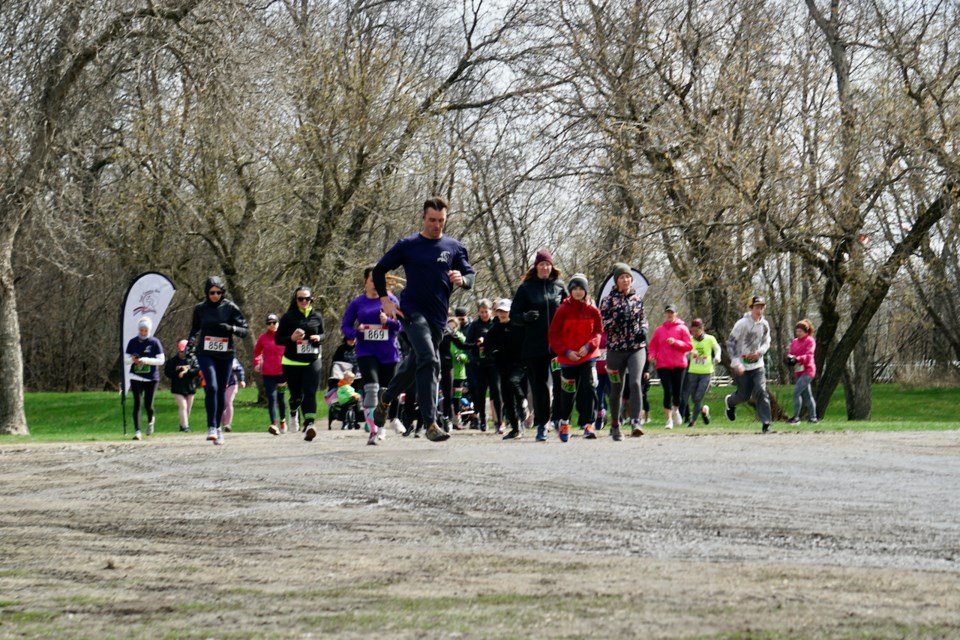 About 70 people registered for the walking and running portion of the Coal Country Run.