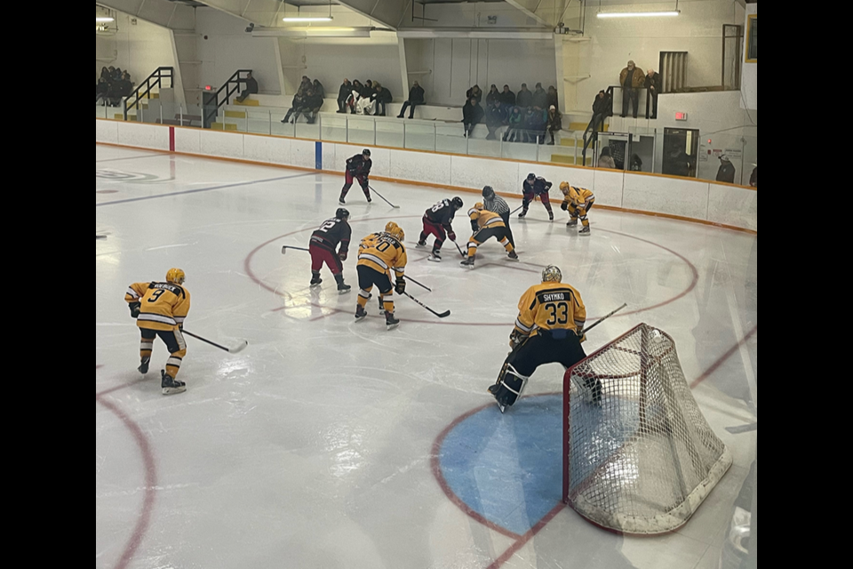 The Canora Cobras hit the road for an important game in Theodore against the North Division-leading Buffalos, and scored a last minute goal to complete an exciting 4-3 victory.  