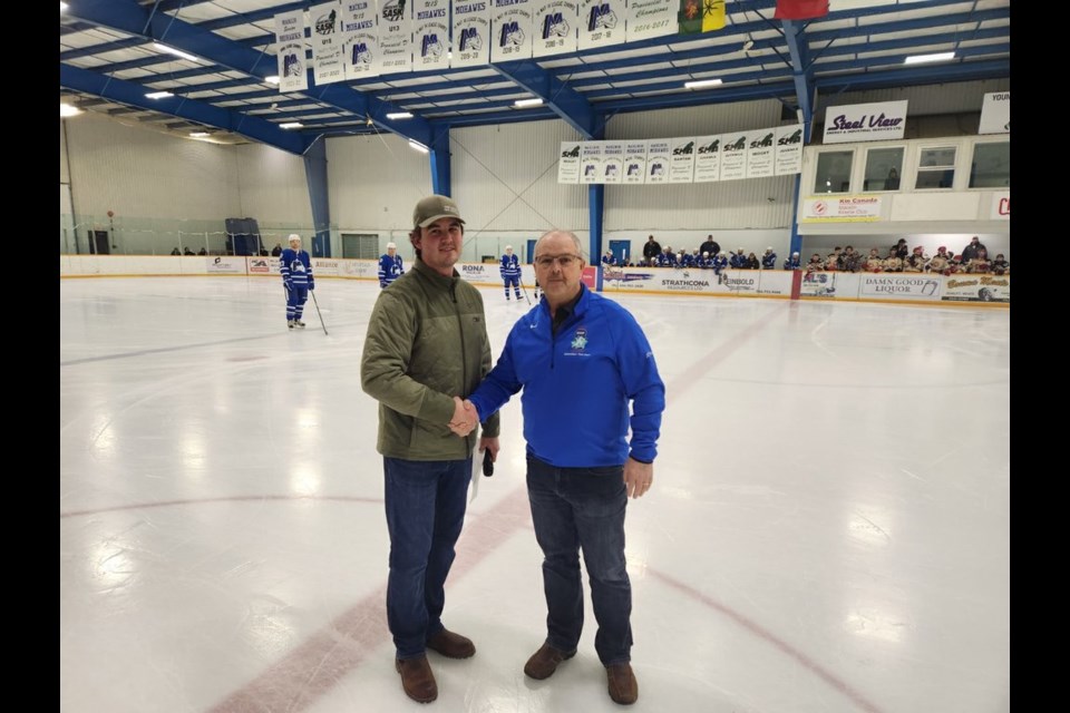 Don Crich has earned special recognition acknowledging his many decades with Macklin Minor Hockey Association.