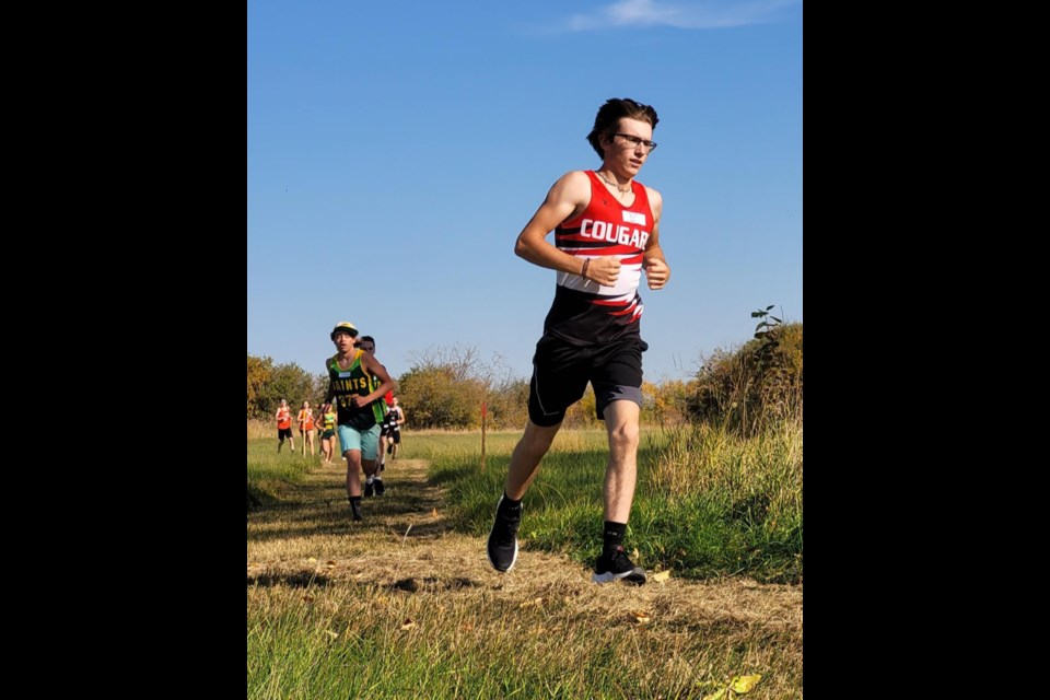 Hunter Lamb took first place in the Over 16 boys cross-country race at Saltcoats on Sept. 29.
