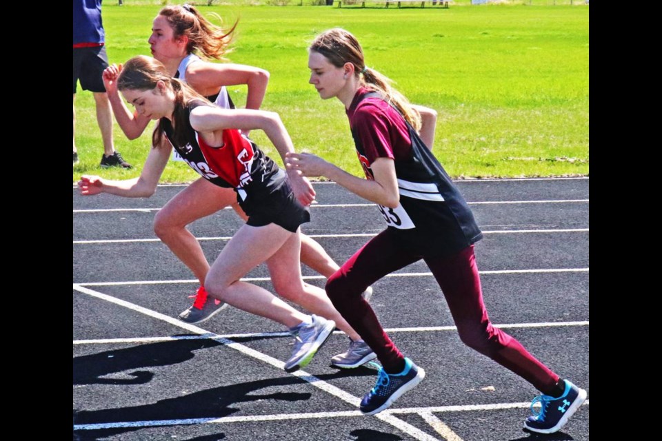 This was the start of the 3000m senior girls race, with WCS Eagles athlete Emma Zieglgansberger in the centre lane
