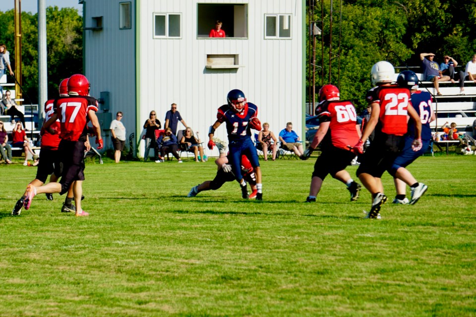 ECS Elecs vs. Weyburn Eagles, controlled scrimmage, Aug. 26. 