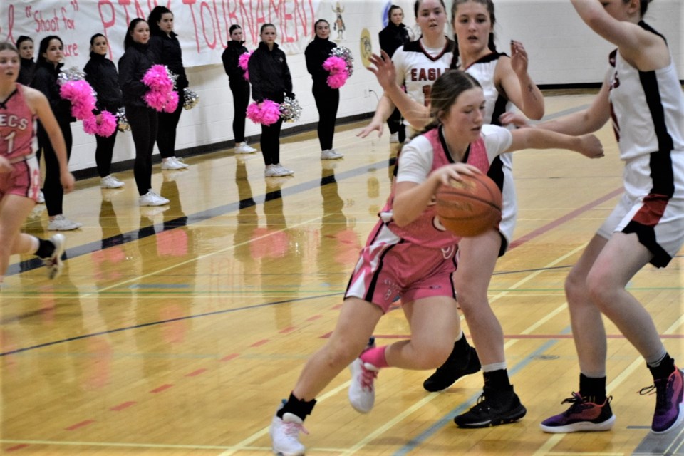 The Estevan Comprehensive School Elecs senior girls faced Weyburn during their annual Shoot for a Cure tournament. 