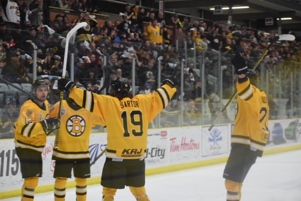 Bruins celebrate versus Bombers