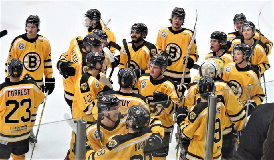 Estevan Bruins celebrate a win