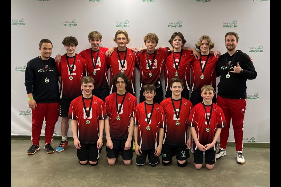 The Estevan Extreme 14U male volleyball team won the provincial title this year. 