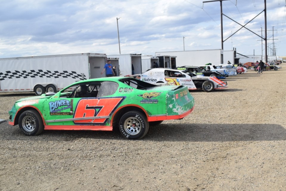 Joren Boyce (67) raced in Estevan for the first time since 2019. 