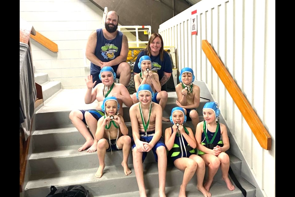 The U10 belted mini-Sharks team. 