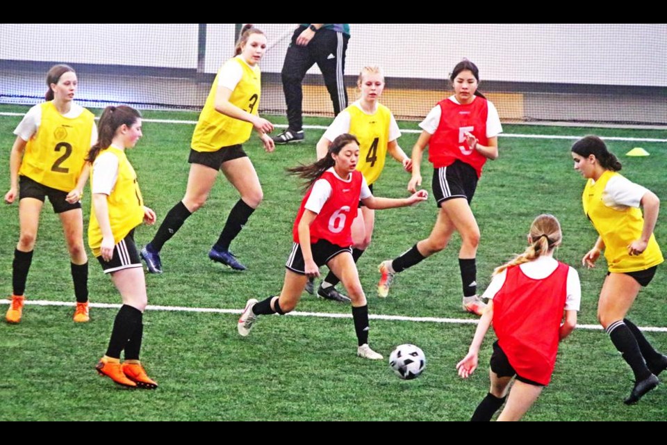 The U18 girls were put through a number of drills and game scenarios Saturday, as part of the tryouts for Team Sask