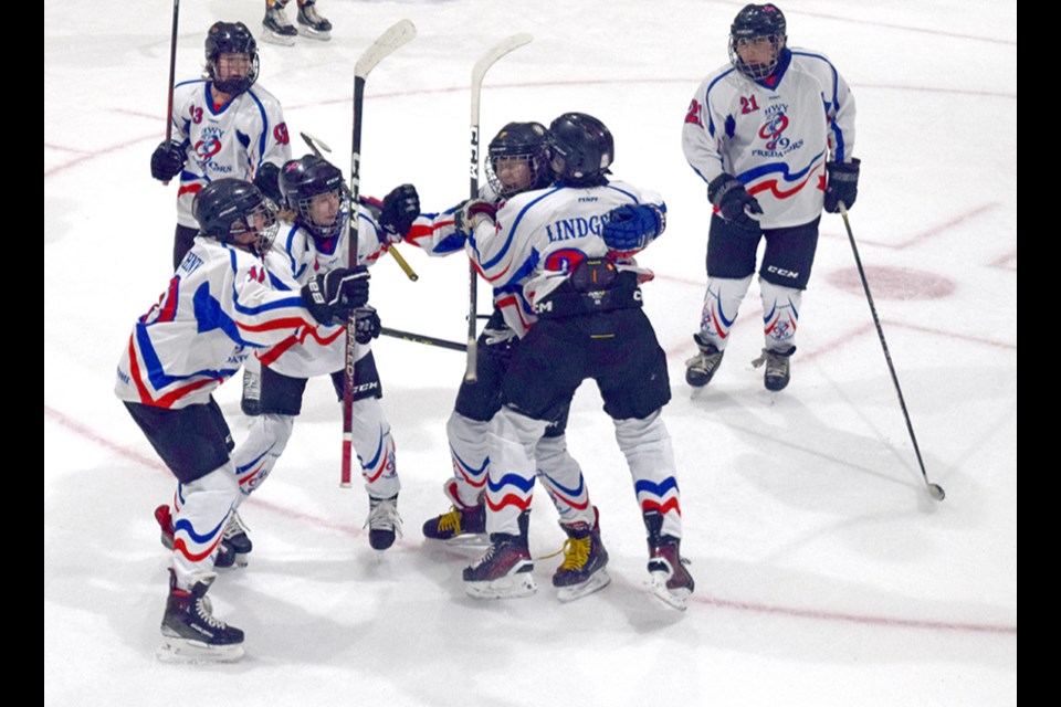 The Preds celebrated a late goal to cut the deficit to 3-2, but their quest for the tying goal ran out of time against Fort Knox at the Canora U15 tournament on Nov. 4.

