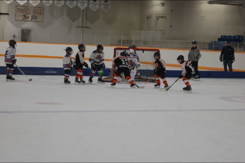 The Preeceville Pats U9 team played a close game against Yorkton that ended in a win for Preeceville in overtime