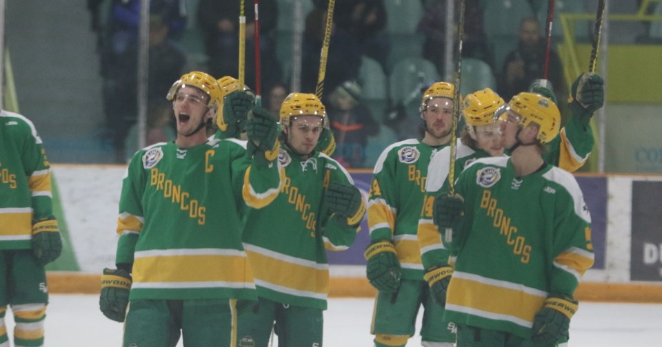 Humboldt Broncos vs La Ronge G5 Celebrate