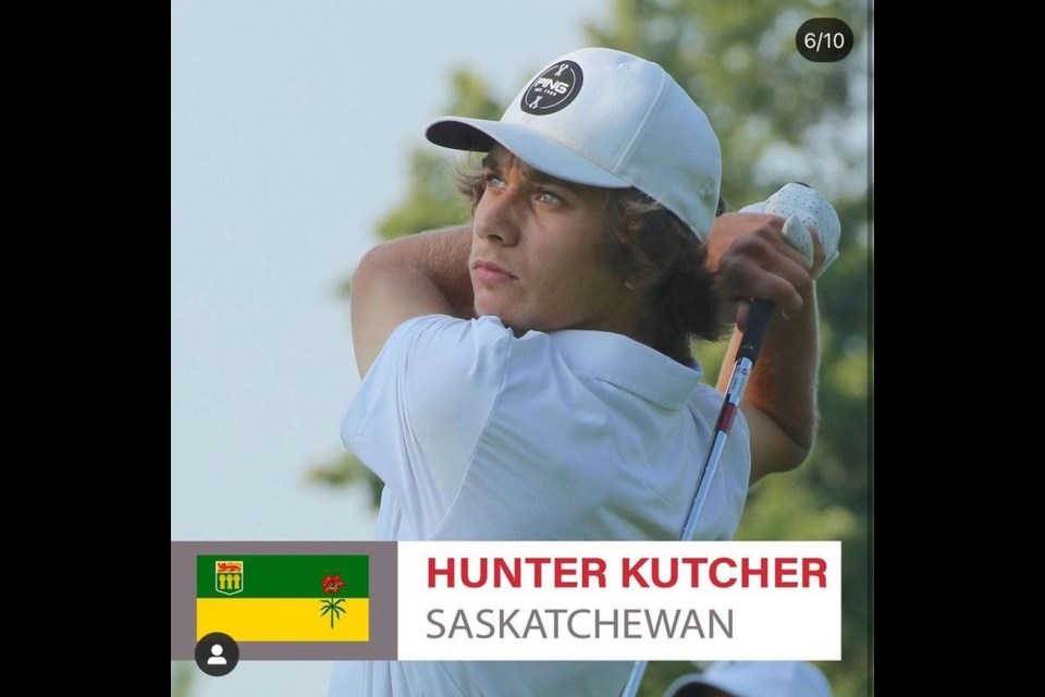 Hunter Kutcher was selected to represent Saskatchewan at the Golf Canada Junior Boys Canadian Championship in Sainte-Julliet, Q.C. 