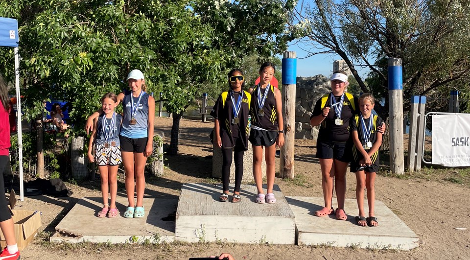 Prairie Divisionals Regatta participants on the podium.