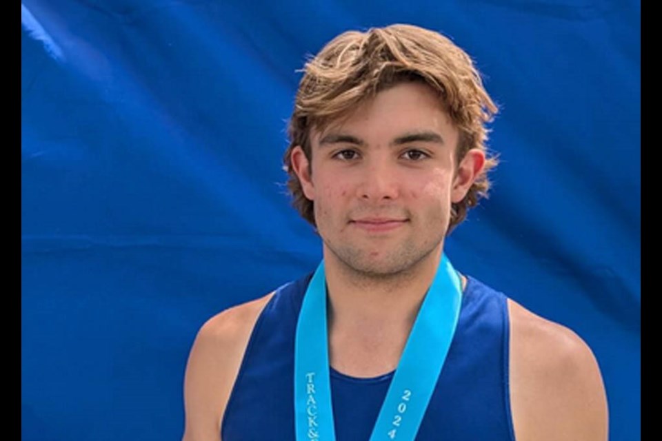 Jace Egland won the Saskatchewan High Schools Athletic Association javelin gold for the fourth consecutive year.