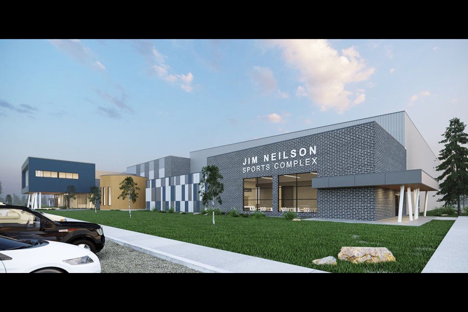 A conceptual illustration of the Jim Neilson Sports Complex, which began construction on Wednesday.