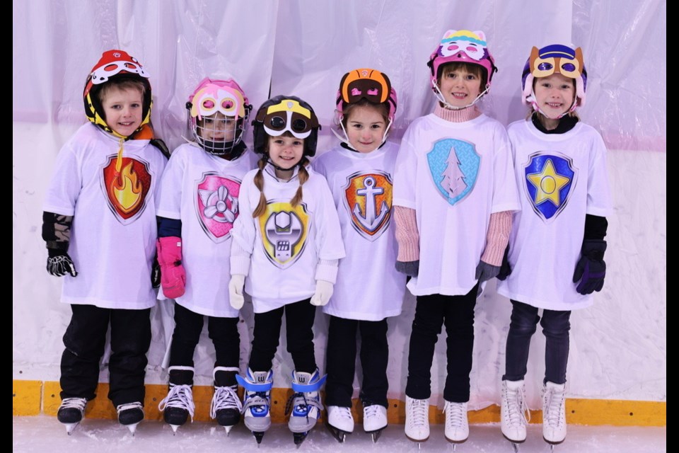 Junior Canskaters (l to r) : Axel Hansen, April Lethbridge, Scarlet Bamford, Paige Rasmussen, Samantha Mohr and Arianna McDonald.