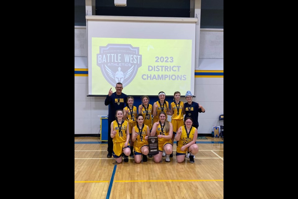 Kerrobert junior girls' basketball team continued their undefeated season with a gold medal win at Battle West Athletics Association district championship.