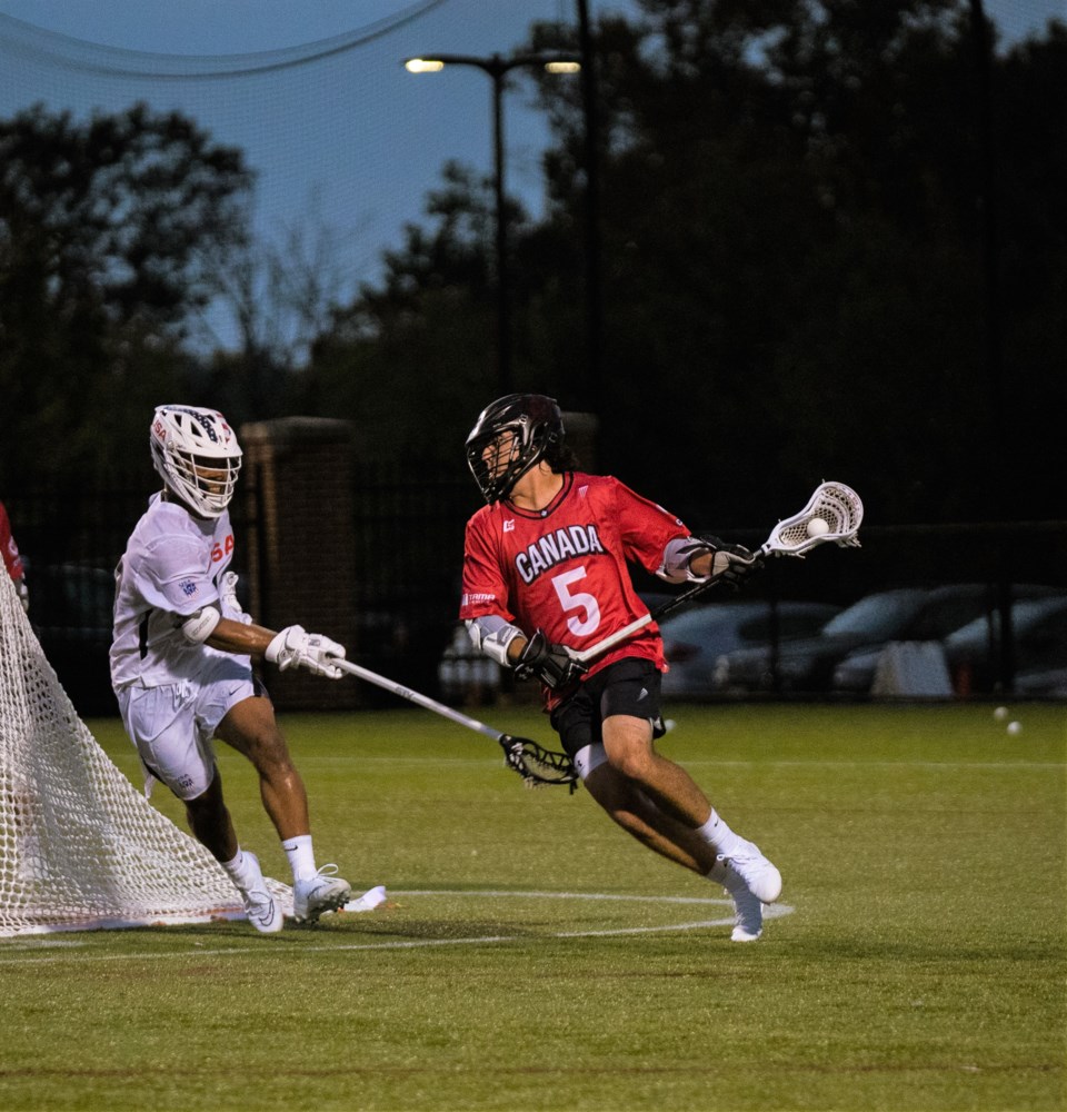 lacrosse Jeff Teat with Team Canada Photo by Joe Kantowski