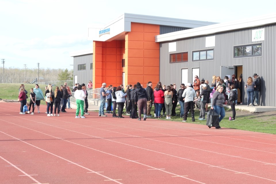 Open tryouts for the Lady Gridders were held May 5 at Kinsmen Century Field.