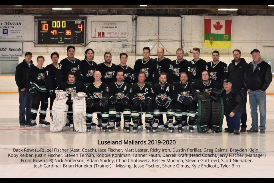 Luseland Mallards in their last year playing in the SWHL. The team has now rebuilt and will be playing in a brand new senior men's league.