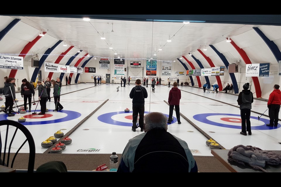 The Unity curling club is waiting for repair on a structural issue recently discovered.