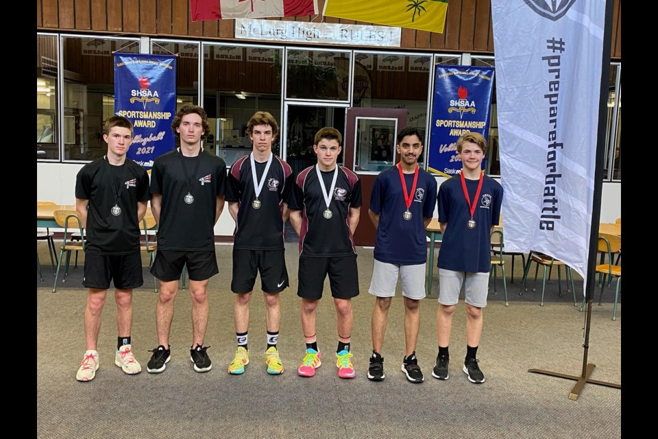 Boys' doubles medalists from Battle West District Championships included teams from McLurg, middle earning gold and UCHS, left, earning silver, with gold and silver winners advancing to regional competition.