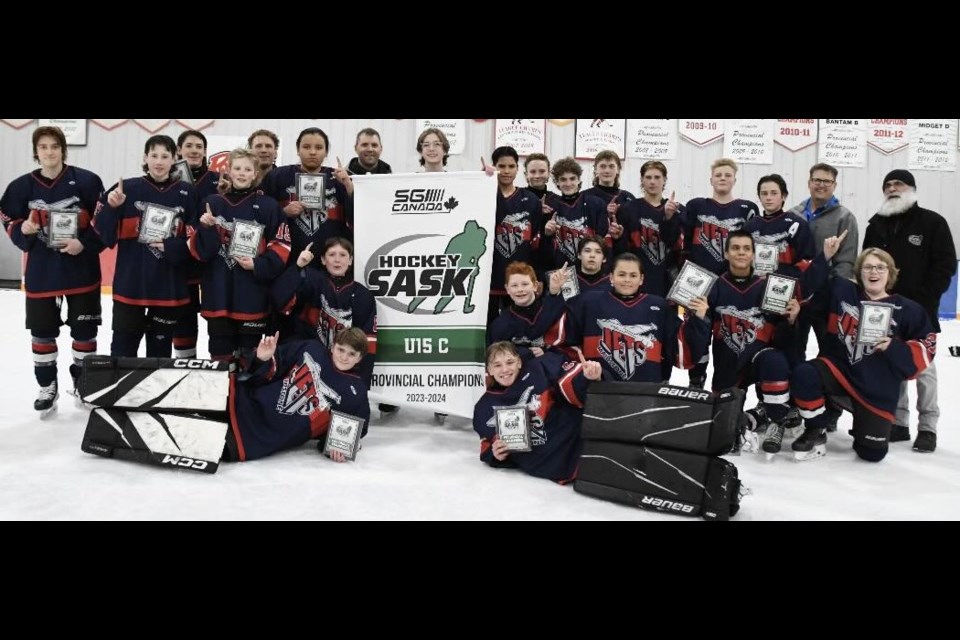 The Maidstone-Turtleford U 15 hockey team are the Sask Hockey U15 C provincial champions.