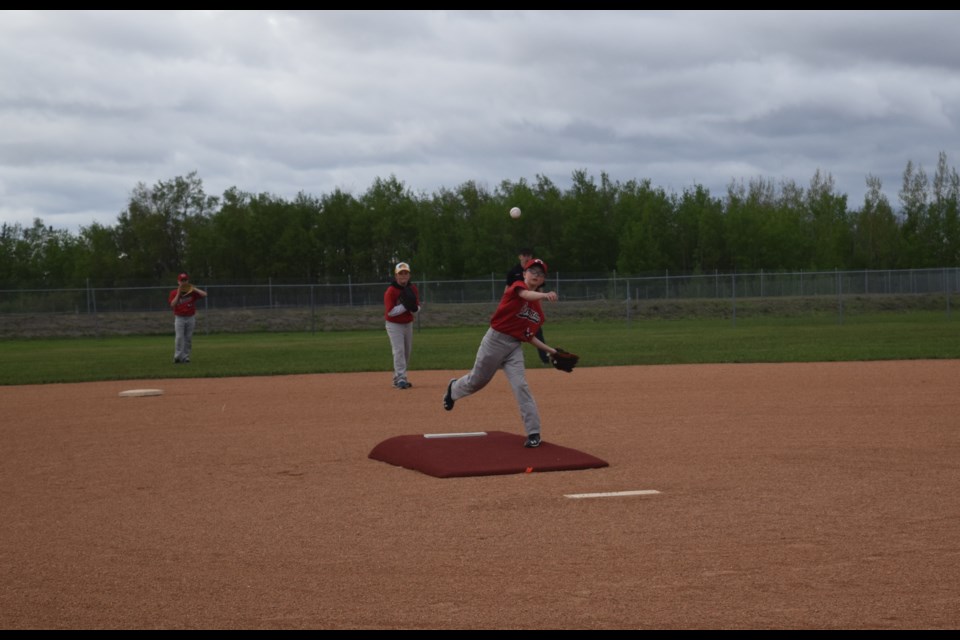 Even though it was a blustery and chilly evening, starting pitcher Cameron Sznerch and his teammates on the U11 Canora Reds Team 1 came through with a tight 8-7 win over Keeseekoose First Nation on May 30.