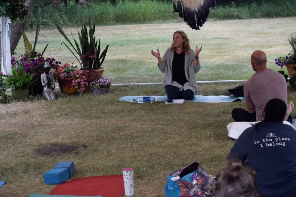 Sarah Garden offered tips on relaxation during the festival.