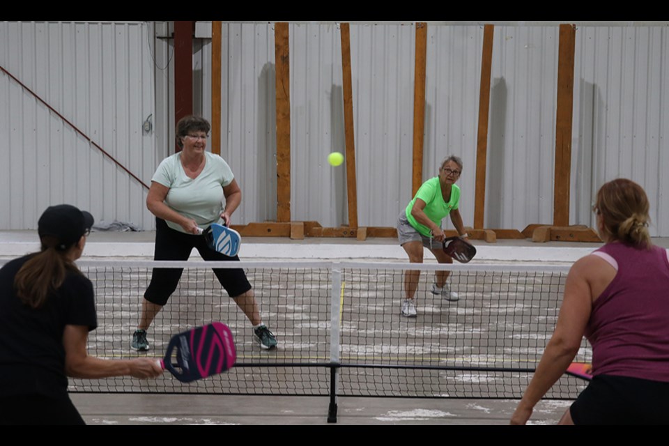 With uncertain weather outside, a new event for the In Bloom week, the Canora Pickleball Tournament was held in the curling rink on Aug. 9.
