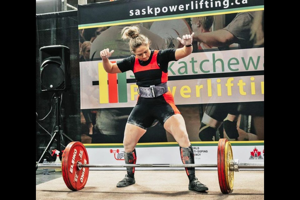 Weyburn powerlifter Chelsea Wahl just completed a deadlift of 155 kg, during the powerlifting competition she attended on Saturday in Saskatoon