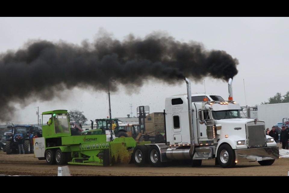 A semi pull was part of a tribute to the late Art Bilous.