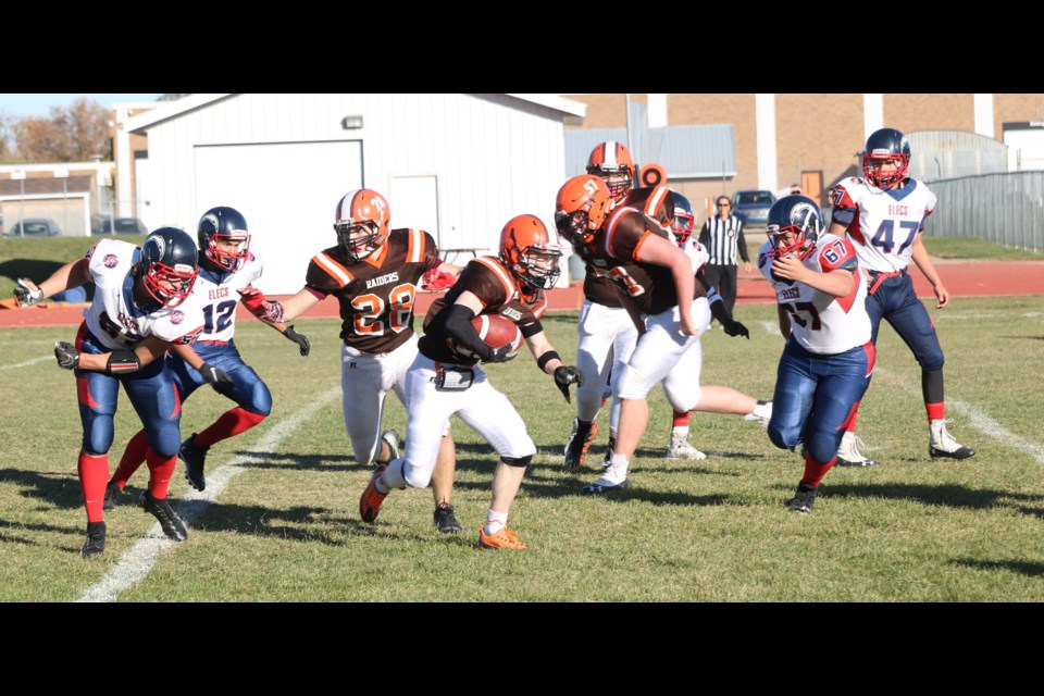 The Yorkton Regional Raiders scored on two early possessions and ended up winning big.