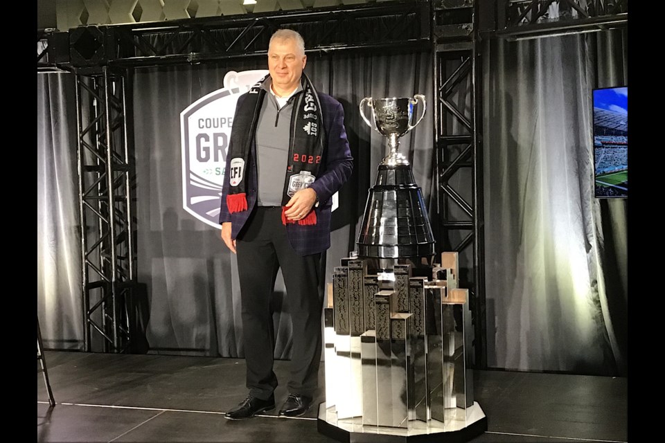 CFL Commissioner Randy Ambrosie prior to giving his State of the League address.