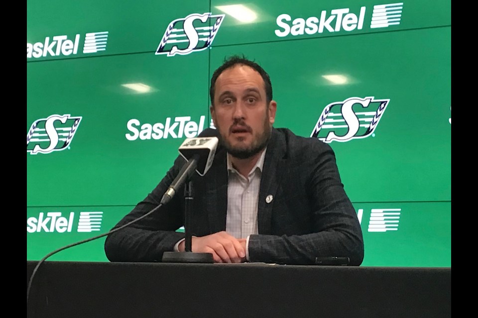 Riders President and CEO Craig Reynolds speaks to media on the passing of Jim Hopson.