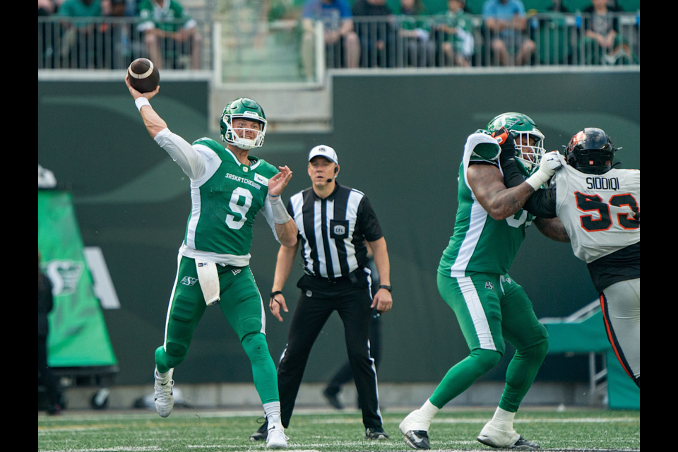 Jake Dolegala got the start for Saturday’s preseason tilt between Saskatchewan and BC.