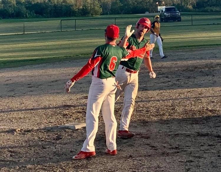 Rhett Reeve rounds third base after his seventh inning home run.