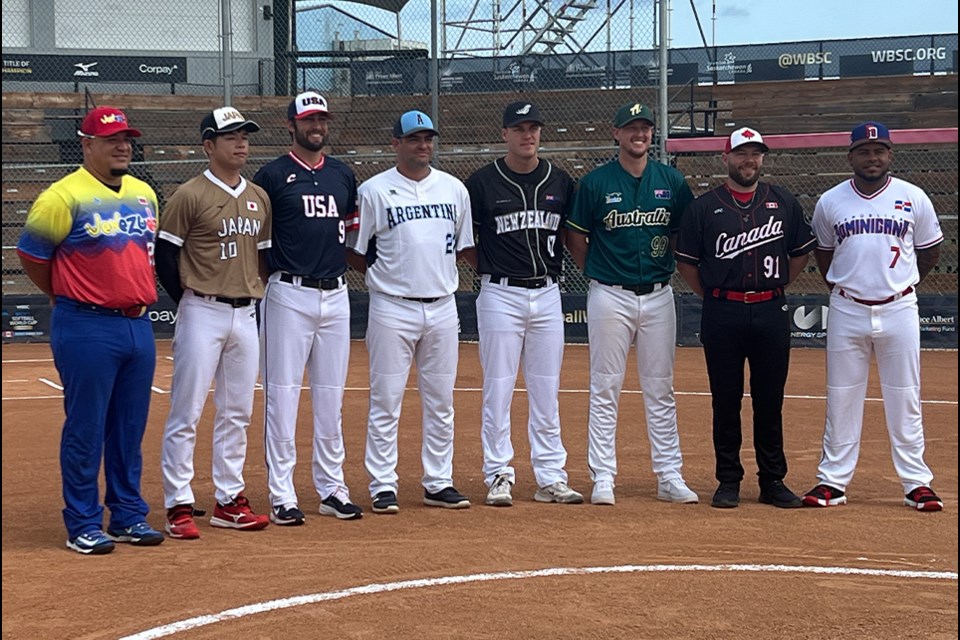 Argentina, Australia, Canada, Dominican Republic, Japan, U.S.A, New Zealand, and Venezuelae competing in Prince Albert at the WBSC Men’s Softball World Cup Finals 2025.