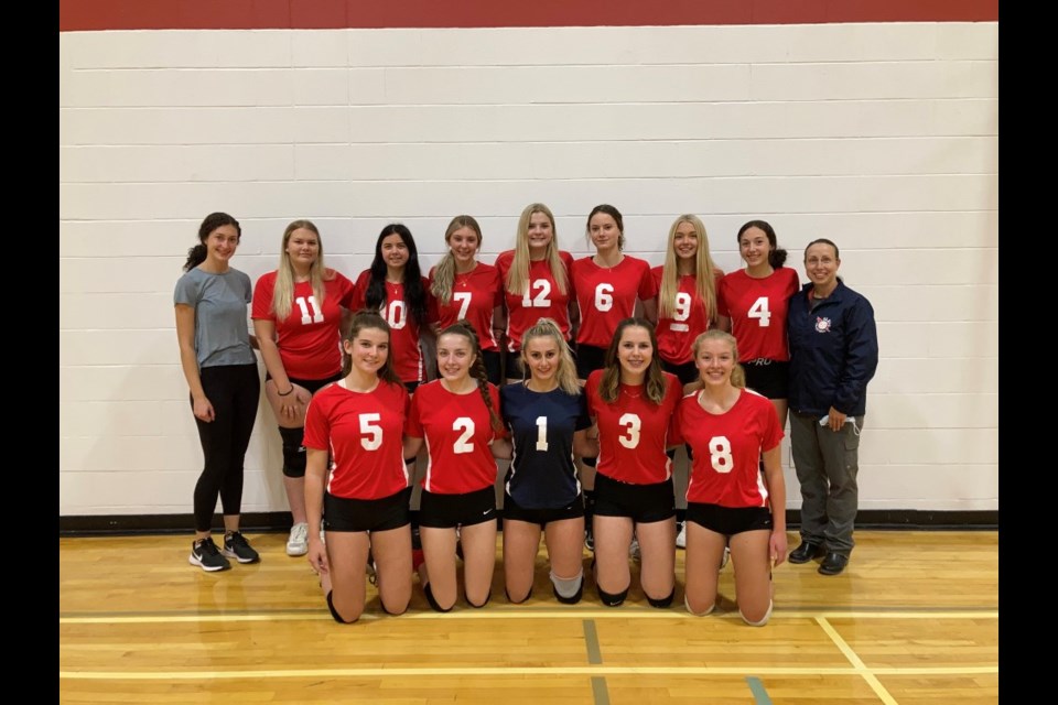 Members of the Estevan Comprehensive School senior girls' volleyball team.