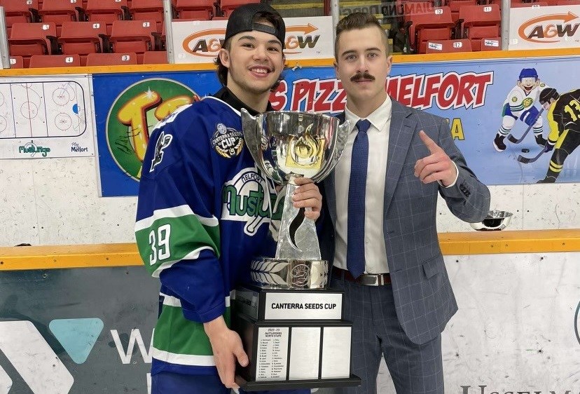 Melfort Mustangs player Austin Shepherd of Kerrobert and assistant coach Tye Scherger of Macklin will be travelling to Oakville, Ont. to compete at the 2024 National Junior A Hockey Championship.