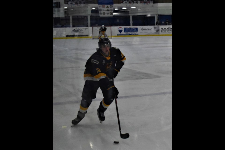 Nipawin Hawks forward Dawson Brace in action against the Weyburn Red Wings in the Saskatchewan Junior Hockey League Wednesday at the Legends Centre in Warman.