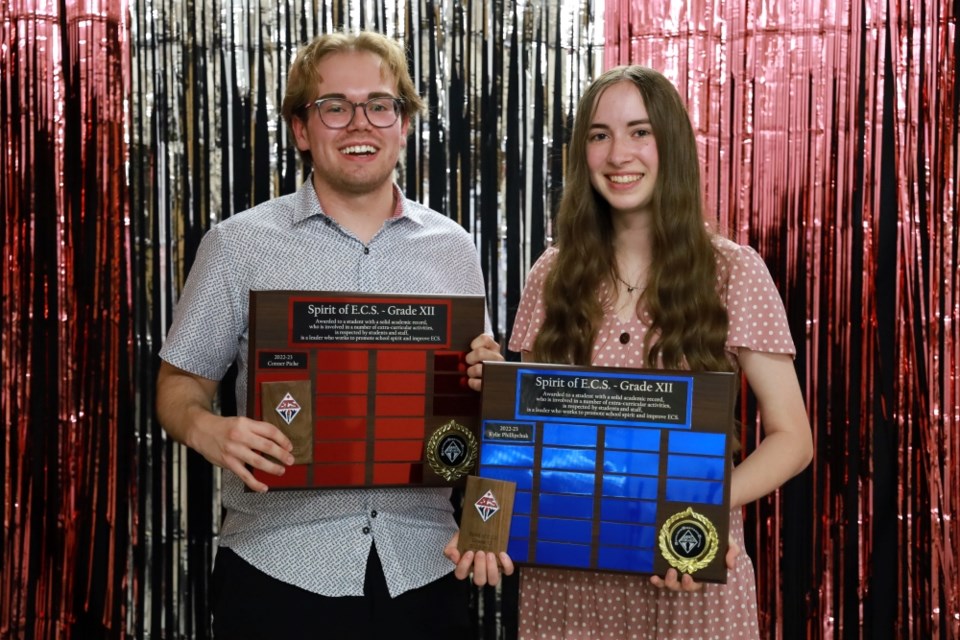 Conner Piche and Kylie Phillipchuk received the Spirit of ECS Awards.
