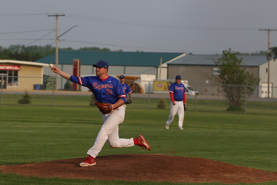 Kody Rock made two dominant starts on the mound for the Supers in less than a week, including this 3-1 win over the visiting Langenburg Legends on May 31.
