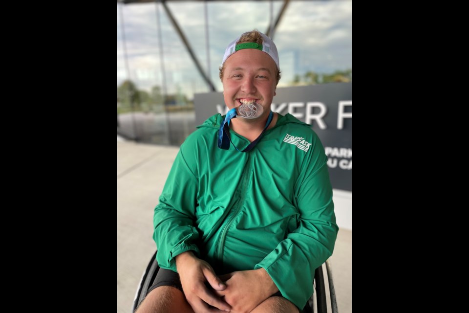 Teddy Hudye from Kamsack, SK earned a silver medal for Team Sask in Shot Put Para.