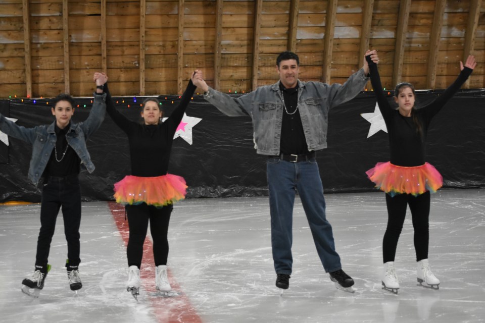 The 鶹Ƶ African family, William, Stefanie, Willem and Phoebe Wilkinson of the RM of Cote skated to ABBA’s Mamma Mia at the Togo Figure Skating Carnival on March 5. The Wilkinsons were one of eight presentations during the show. 